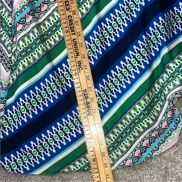 Eliza J Scarf Bow Tie Maxi Dress Fit & Flare in Green Size 4 - Picture 11 of 11